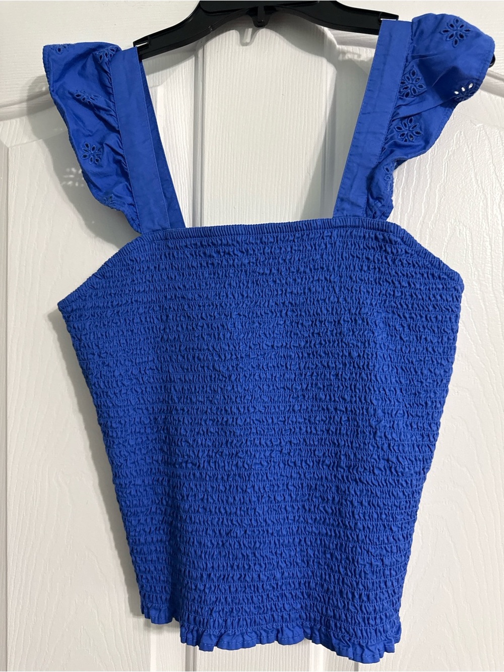 Old Navy Royal Blue Smocked One-Piece with Eyelet Ruffle Straps